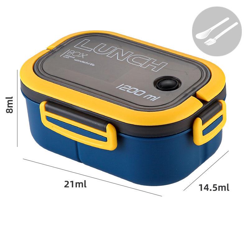Sealed Double-Layer Lunch Box Student Compartmentalized Meal Container Microwave-Safe Weight-Loss Lunch Box for Office Workers