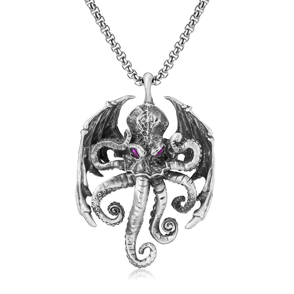 Cthulhu Mythical Octopus Sea Monster Pendant European and American Men's Punk Style Necklace Jewelry