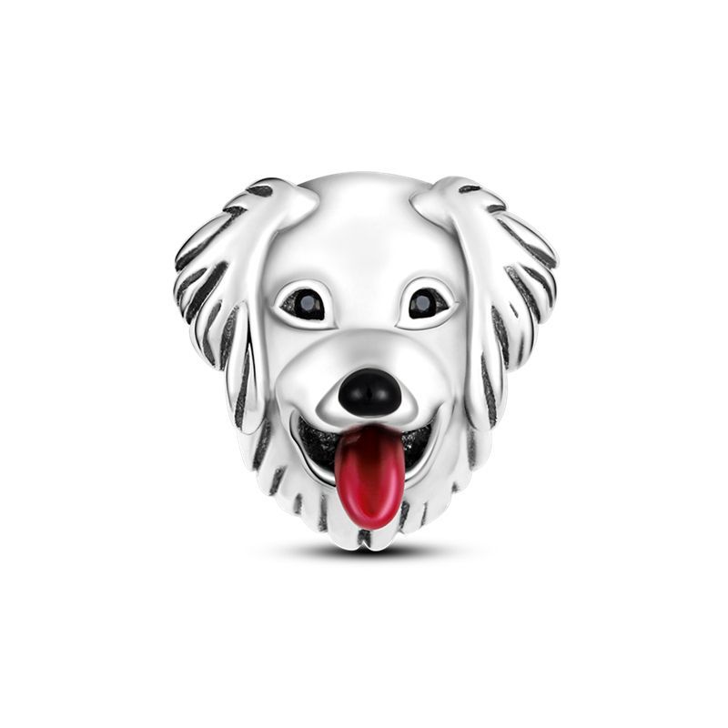 Charms Copper Original Bracelet Cute Cat With Blue Zircon Red Heart Charms Beads Fine Diy Jewelry