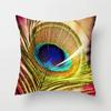 Peacock Cushion Cover, Geometric Abstract Art Throw Pillow  Sofa   Home Decor Customizable