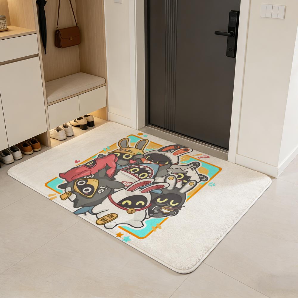 Character B-Bumbumz Floor Mat Soft Cartoon Flannel Non-Slip Kids Play Mat & Entrance Door Mat for Bathroom Bedroom