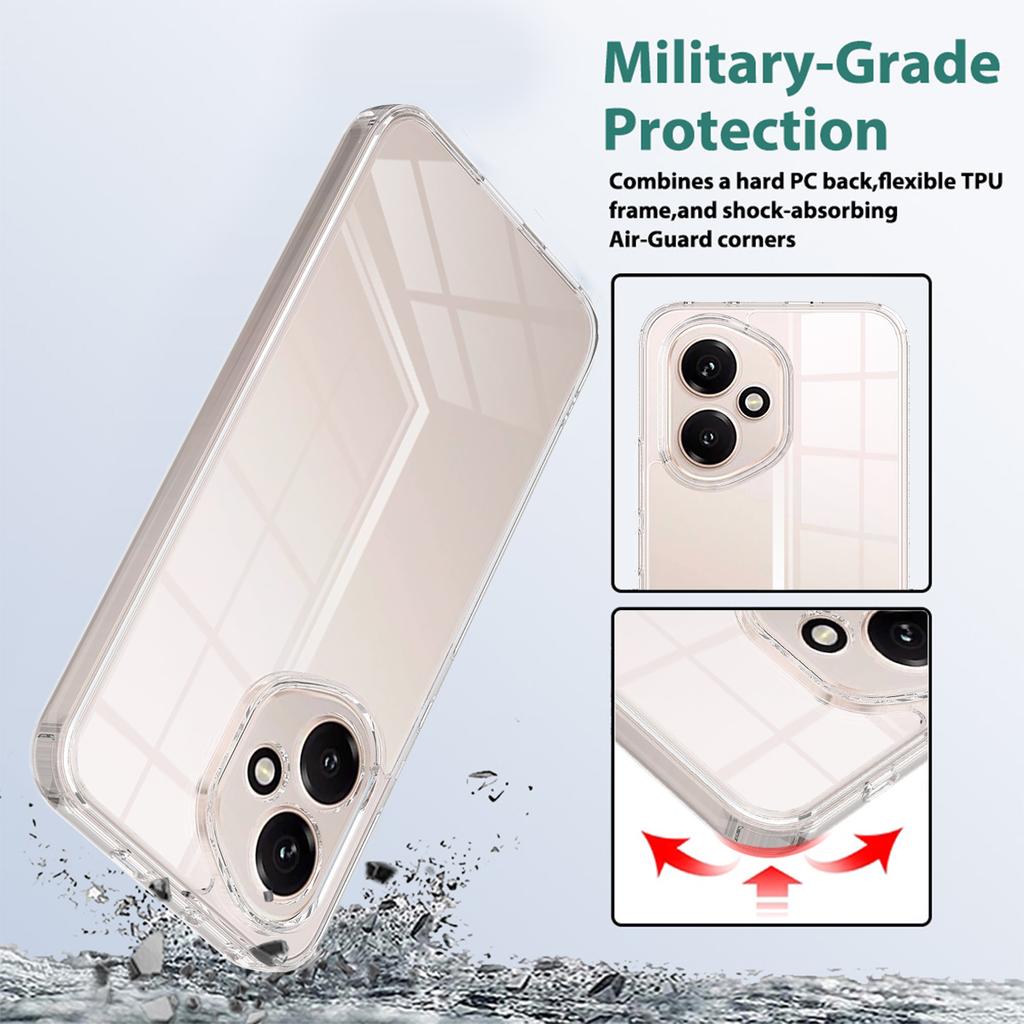 For Honor 400 5G (Global) Clear Phone Case TPU+Acrylic Shockproof Phone Back Cover