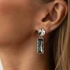 Ingemark 2 Styles Trendy Elegant Black Acrylic Pendant Earring for Women Classic Drop Earrings Charms Daily Wear Jewelry Gift