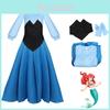 Little Mermaid Cosplay Dress In Milk Silk Fabric For Girls