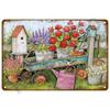 Retro Flower Tin Sign Gardening Metal Sign Vintage Garden Club Outdoor Indoor Home Wall Hanging Decorative Plaque Plates Farm