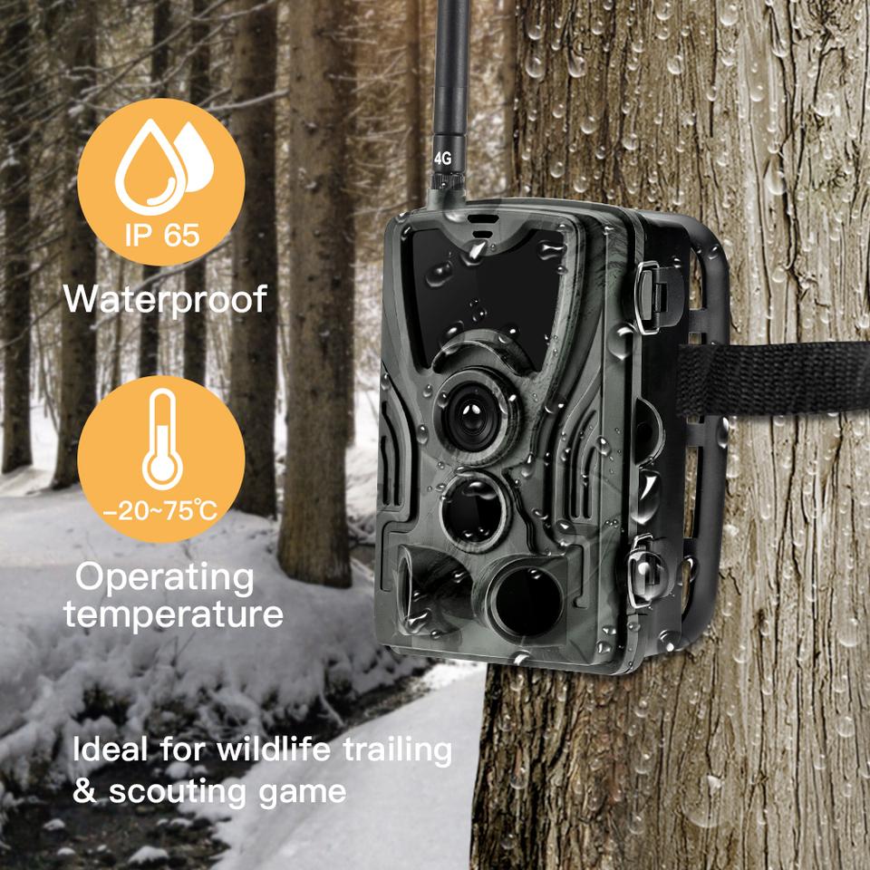 Free APP Cloud Service 4G Trail Camera 4K 30MP Live Broadcast Wildlife Hunting Cellular Wireless Cameras HC801PRO Photo Traps