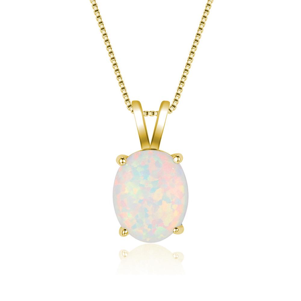 Böhmen Oval Weiß Blau Imitation Opal Anhänger Halskette Für Frauen Mädchen Party Glamour Schmuck, Verlobung, Hochzeit Band Zubehör