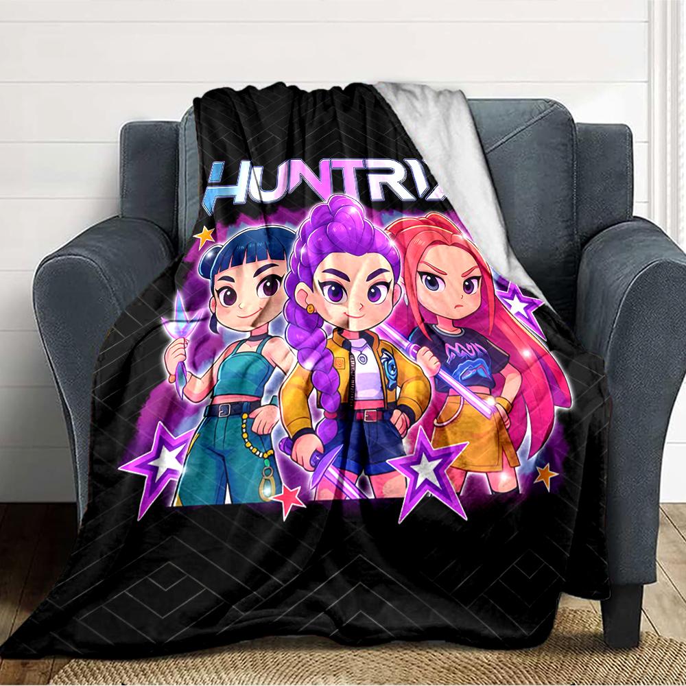 1pc KPop Demon Hunters13 Blanket, Gift, for Men and Women, Soft Blanket, Good for Sofa Bed Couch Travel, Lightweight Flannel Blanket