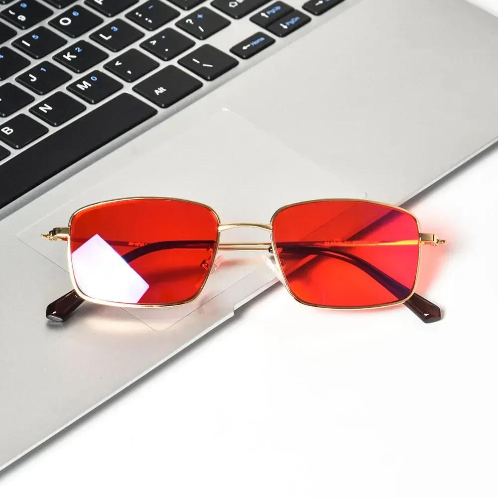 Shinu Trendige Orange/Rote Gläser Computerbrille Blaulichtfilter Für Gaming Und Arbeit Brille Bequem Für Lange Stunden
