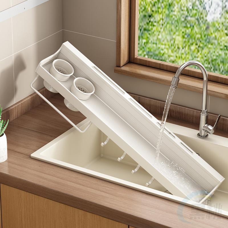 2023 White Kitchen Organizer Rack Multi-Functional Seasoning Knife Rack Wall-Mounted Storage Chopping Board Seasoning Rack