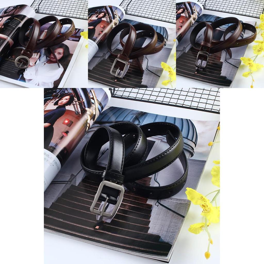 Simple Solid Color Oval Buckle Decoration Women Slim Waist Belt For Daily Office Wear