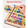 Magnetic Alphabet Maze Board, Educational Learning & Color Sorting Toys, Color Puzzles, ABC Alphabet Magnets Fine Motor Skills Toy for 3 4 5 Year Old