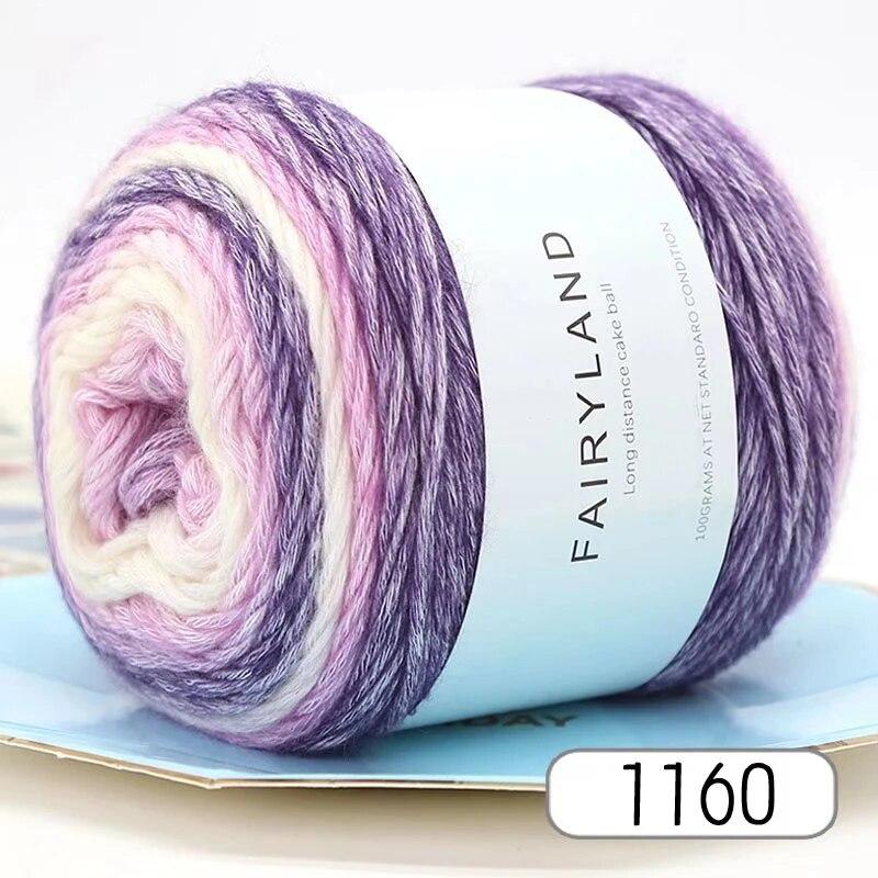 1pc 100g Gradient Rainbow Yarn, Suitable for DIY Crochet and Knitted Warm Sweaters, Scarves, Hats, Shawls, Etc