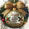 Vintage Jesus Religious Metal Tin Sign 8x8 Inch Round Wall Decor For Christmas Pre Drilled Holes