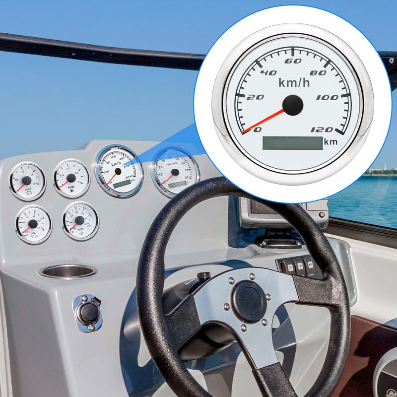 AD Marine Boat Car GPS Speedometer 85MM Waterproof Speed meter 30km/h 60km/h 120km/h 200km/h Odometer with 7Color LED Customized