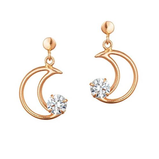 

K10 pink gold earrings with cubic zirconia 151136553103 canal4℃ (PG)