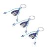3Pcs Blue Eye Elephant Keychain Stylish Decorative Metal Elephant Pendant Keychain for Bags Keys Car Decoration