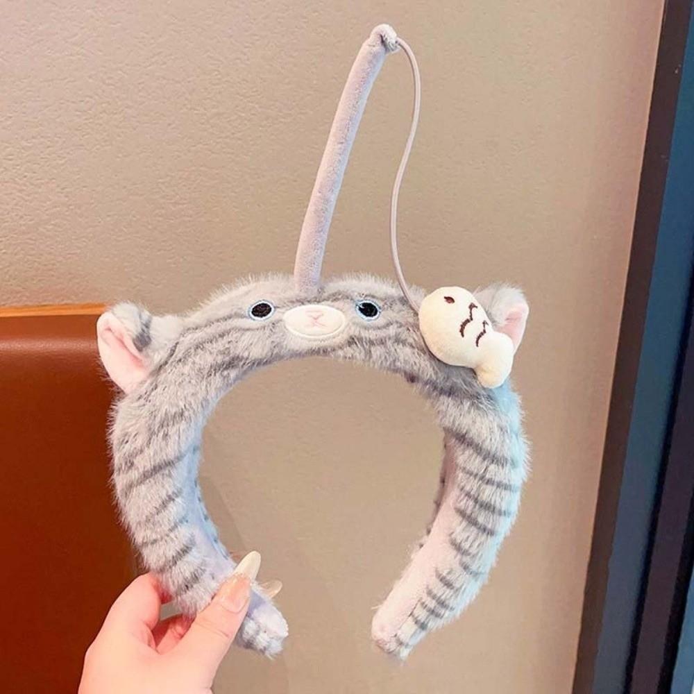Panda Cat Fishing Plush Headband Hair Accessories Girls Cartoon Hairband Adorable Hair Hoop  Party