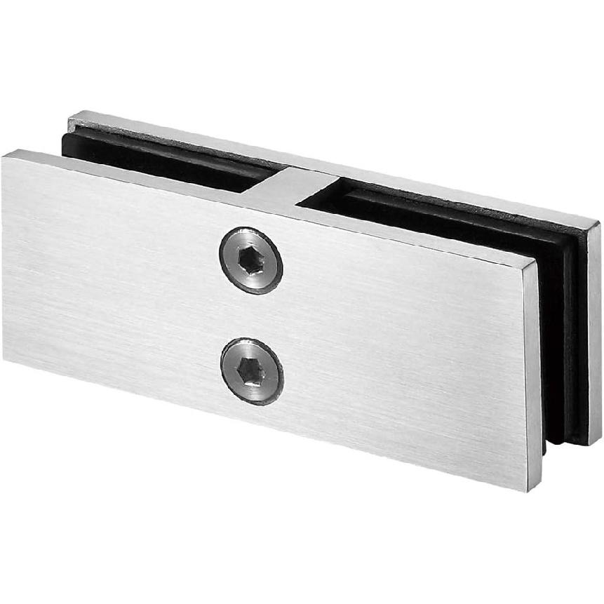 LukLoy Railing Glass to Glass Clamp, Stainless Steel 304 Bracket for Glass Balustrade Railing Pool Fence (4 Pieces 180°)