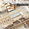 HYBXAXC Kawaii Beige Japanese Anime Large Mouse Pad XXL Gaming Mousepad Desk Accessories for Laptop 400x900 Non-Slip Rubber Base