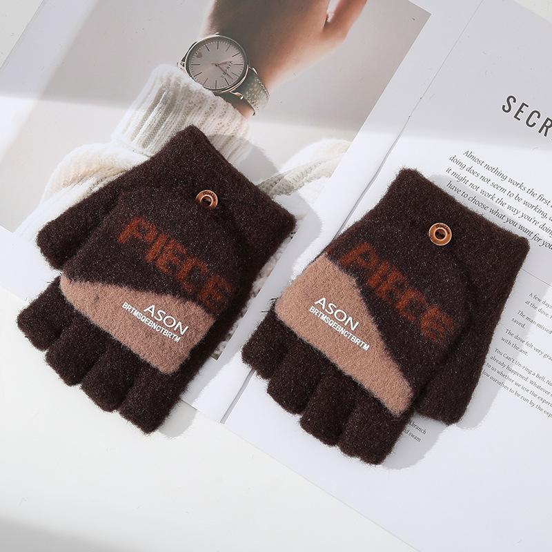 

Зимний крутой студенческий корейский вариант с флисом и утолщенный для защиты от холода и тепла Писать модные росинки на пальцах для осени и зимы One Size