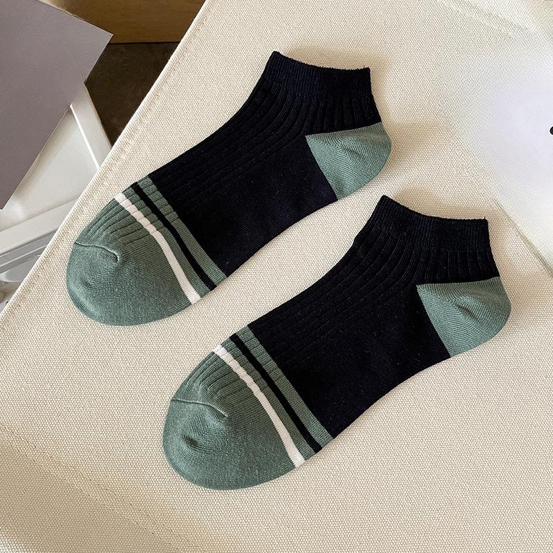 Men's Summer Thin Style Low Top Short Barrel Matching Color Sports Boat Socks