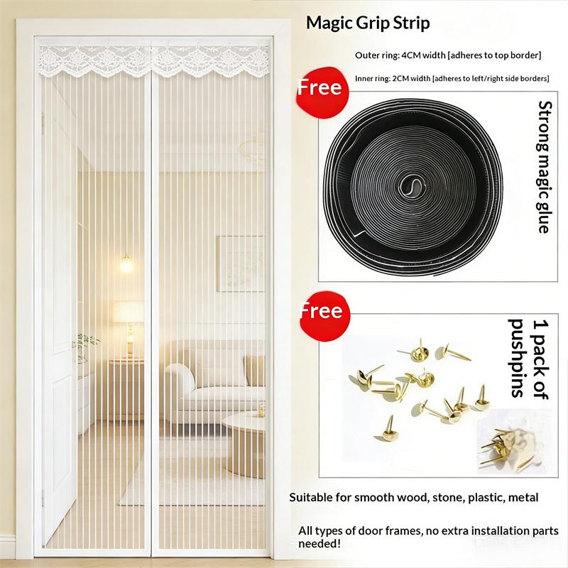 Magnetic Door Curtain Summer-Specific: Heavy-Duty Insect-Proof Mesh, Hands-Free Auto-Closing, No-Drill Install, Pet-Friendly