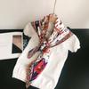 Spain Fashion Aztec Ethnic Floral Square Silk Scarf Ladies High Quality Print Soft Shawls And Wraps Bufanda Muslim Hijab 90*90Cm