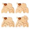 Holz Elefantenfamilie Puzzle Personalisiert 2/3/4/5 Familiennamen Elefanten Skulptur für Einweihungsdekor Weihnachten Muttertag Vatertag Geschenke