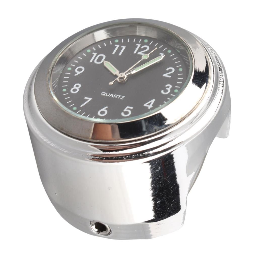 Motorcycle Handlebar Clock Chrome Plating Precise Time Aluminium Alloy Handlebar Mount Watch