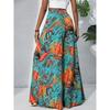 Cross-Border Bohemian Style Autumn New Fashion Leaves Print Loose Casual Elastic High Waist Wide Leg Pants Trousers