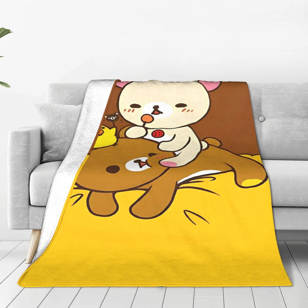 Rilakkuma Blanket Quality Soft  Throw Blanket Winter Children Bedroom Street Trend Bedspread