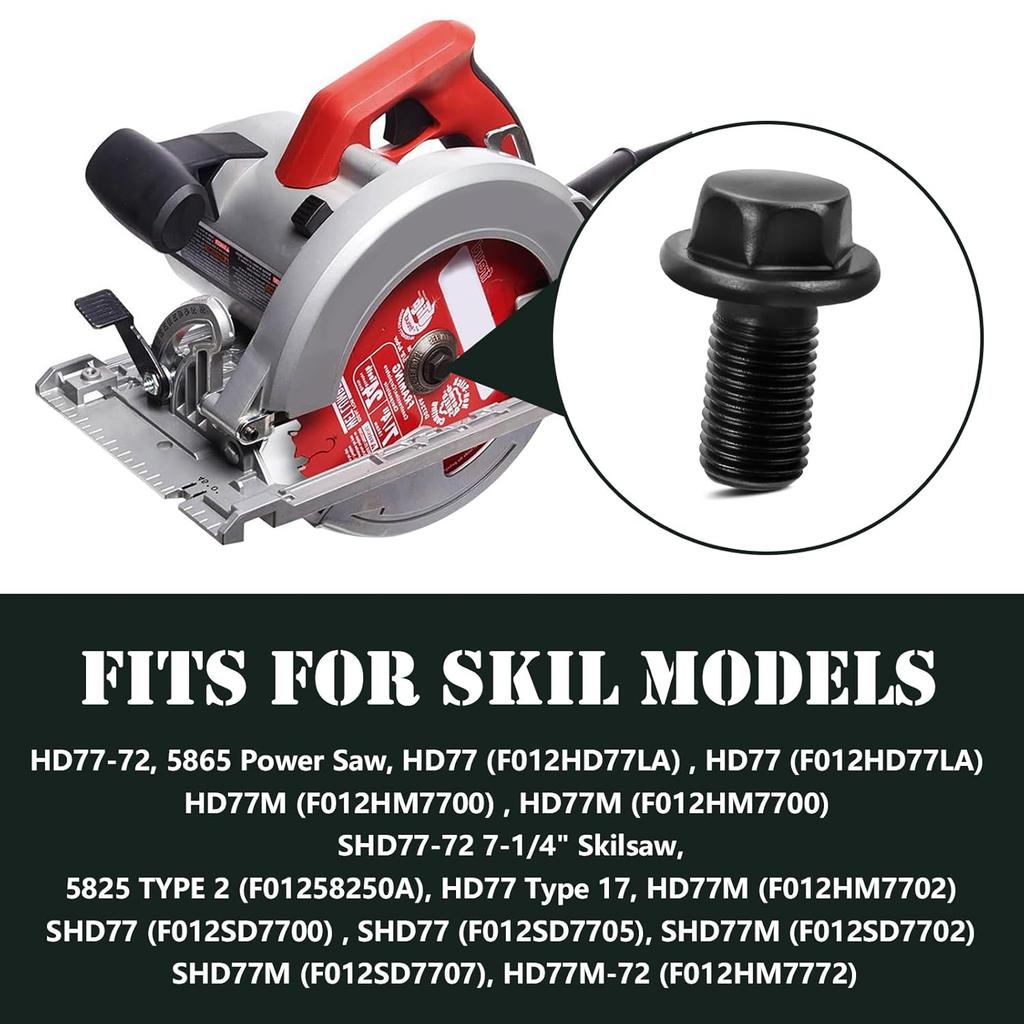 2610000050 Blade Nut Bolt, Circular Saw Replacement for Skil Blade Bolt HD77, HD77-72, HD77M, SHD77, Bosch 1677M, 1677MDT, 1677C-100 Reverse Threaded