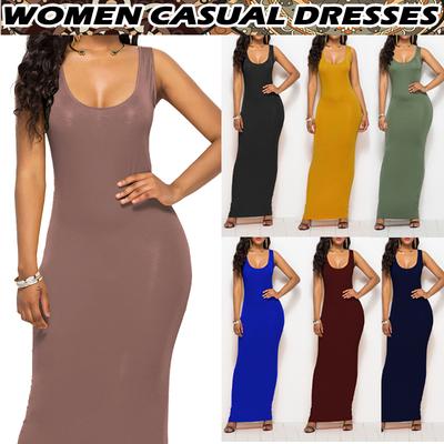 Ladies Long Maxi Dress Summer Plus Size Women Boho Beach Holiday Off Sundress