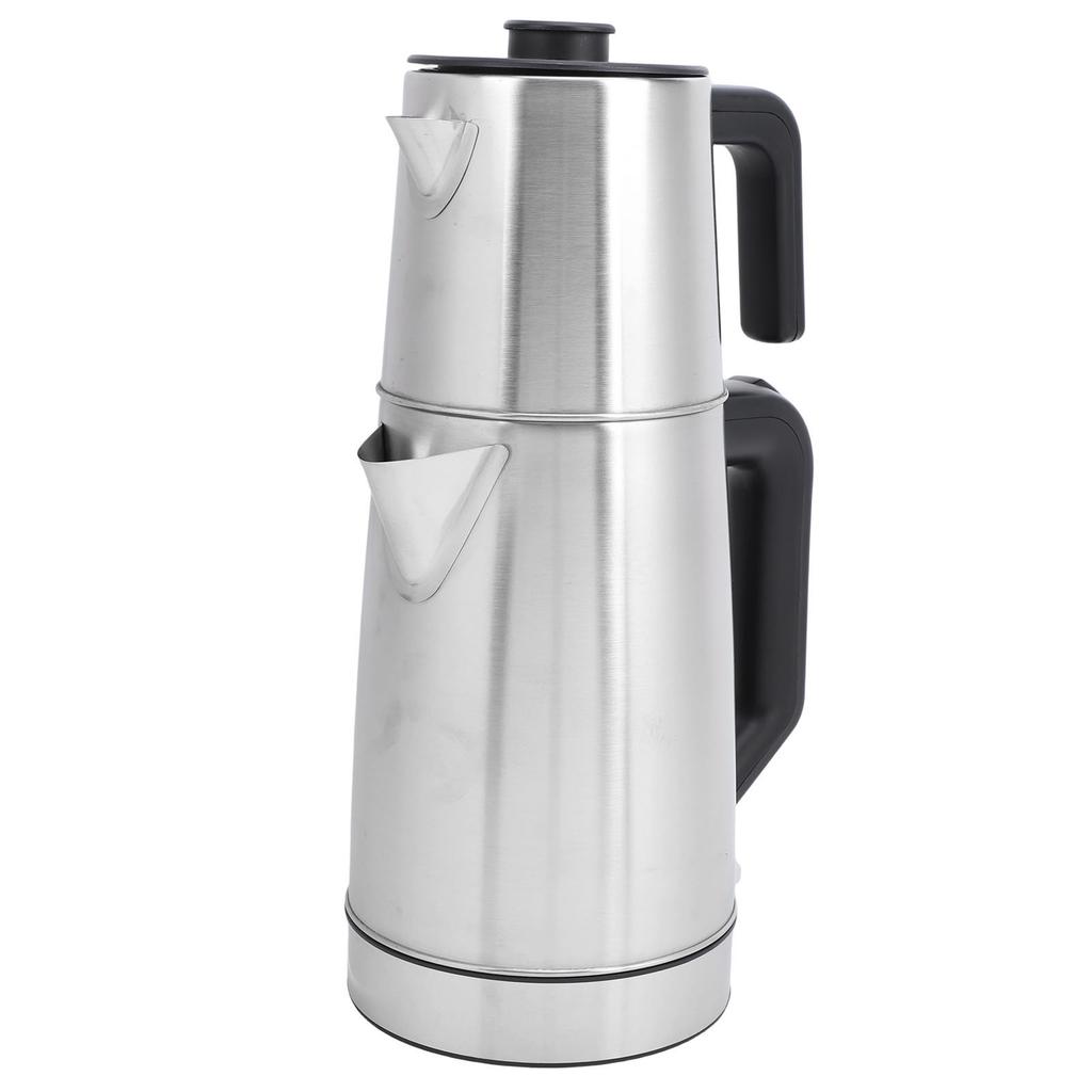 Electric Turkish Tea Maker 2000W Boil Dry Prevention Temperature Display Stainless Steel 0.8L 2.0L Dual Pot Turkish Tea