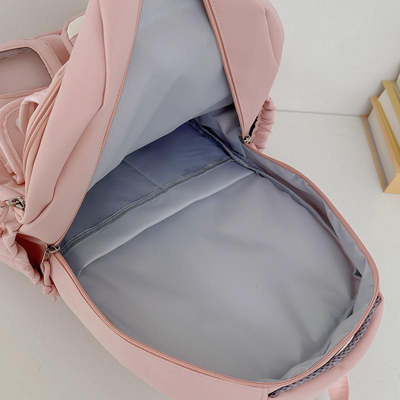 School bag summer new academic style cute large capacity school bag casual versatile backpack simple lightweight sweet backpack