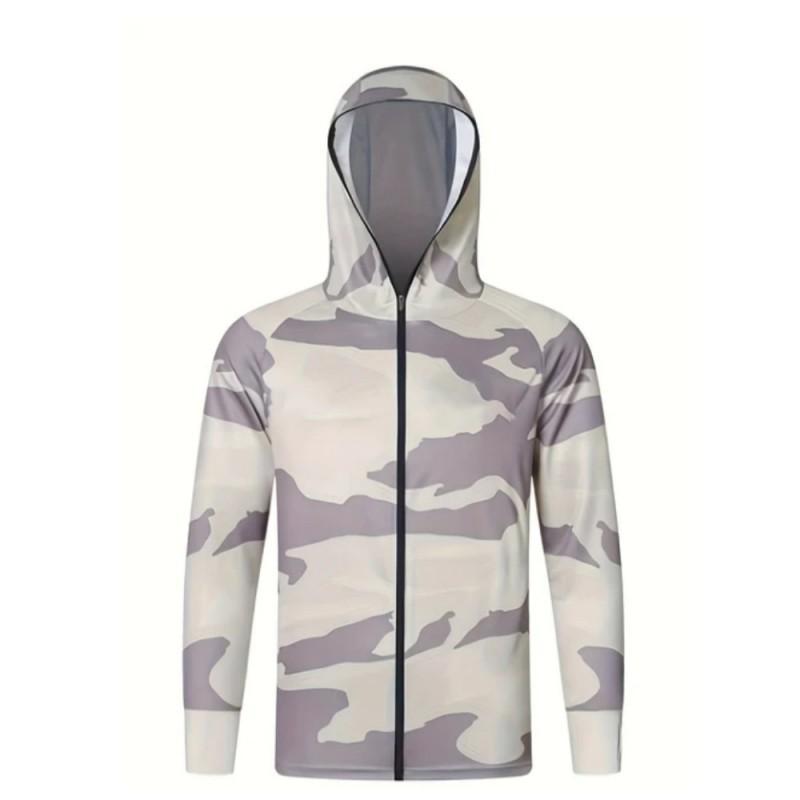 Zippered Fishing Clothes Shirts Quick-drying Sportswear Sun-proof Ultraviolet Breathable Hooded
