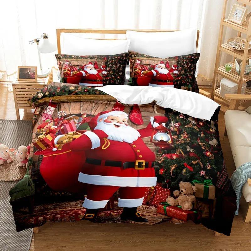 Red Santa Claus Christmas Duvet Cover Set - All Sizes