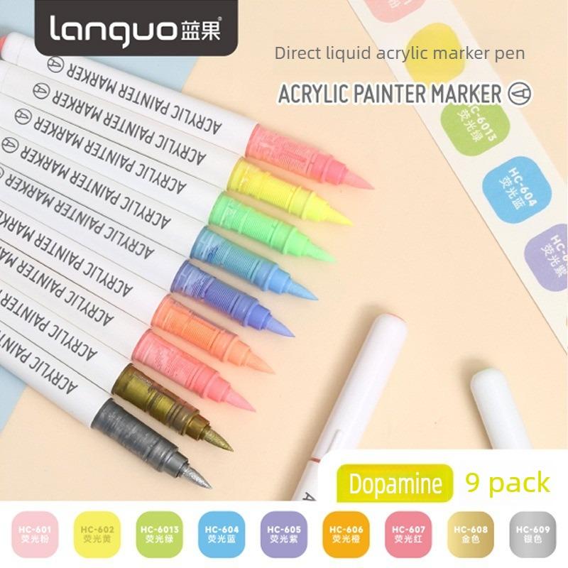 LANGUO 288/9 Colors Acrylic Paint Marker Pens Soft Brush Professional Drawing Pens for Graffiti School Stationery Art Supplies