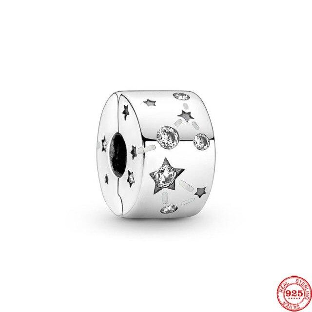 New Original Silver Color Christmas Star Clip Diy Bead Fit European Fashion Charms Bracelet Bangles Diy Jewelry P843