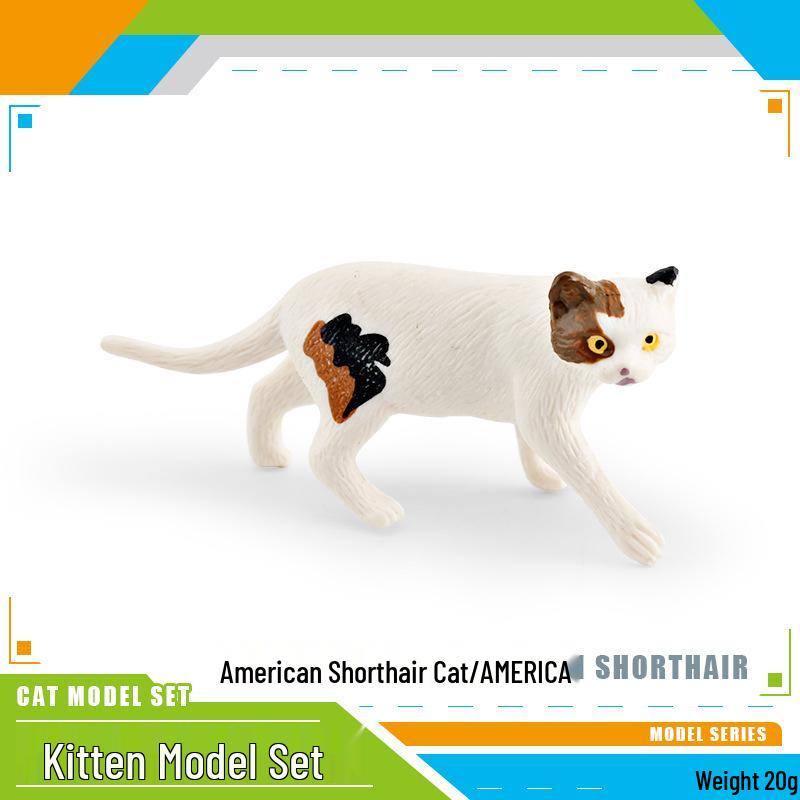 Cross-Border Cat Simulation Model: Children s Cognitive Toy with American Shorthair, Black, and Orange Cat Ornaments