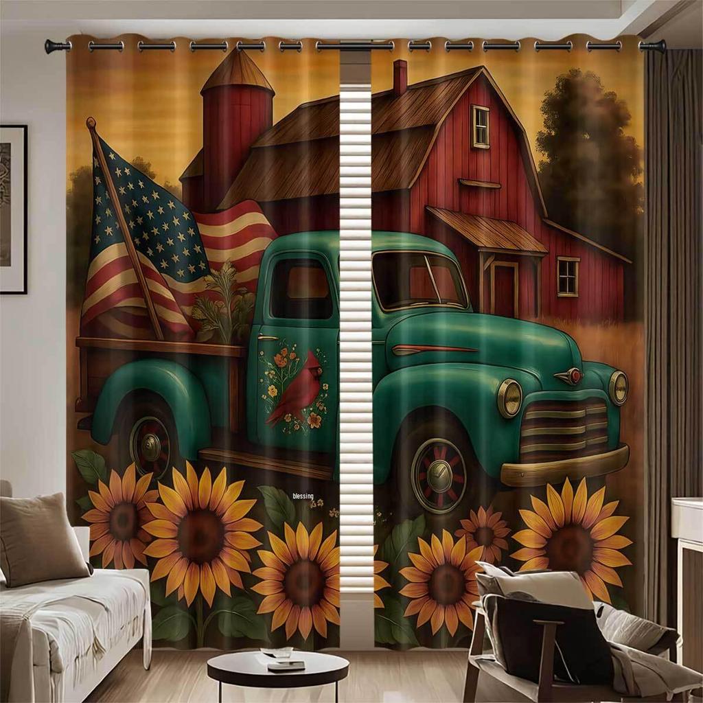 Customizable High Precision Blackout Curtains - Polyester, Digital Print, Sun Protection, Living Room.