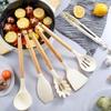 12-Piece High-Temperature-Resistant Silicone Kitchen Utensil Set with Wooden Handles