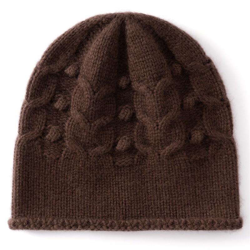 Unisex Cashmere Knit Beanie Hat Winter Warm Wool Cap Outdoor Cycling Cold Weather Accessory