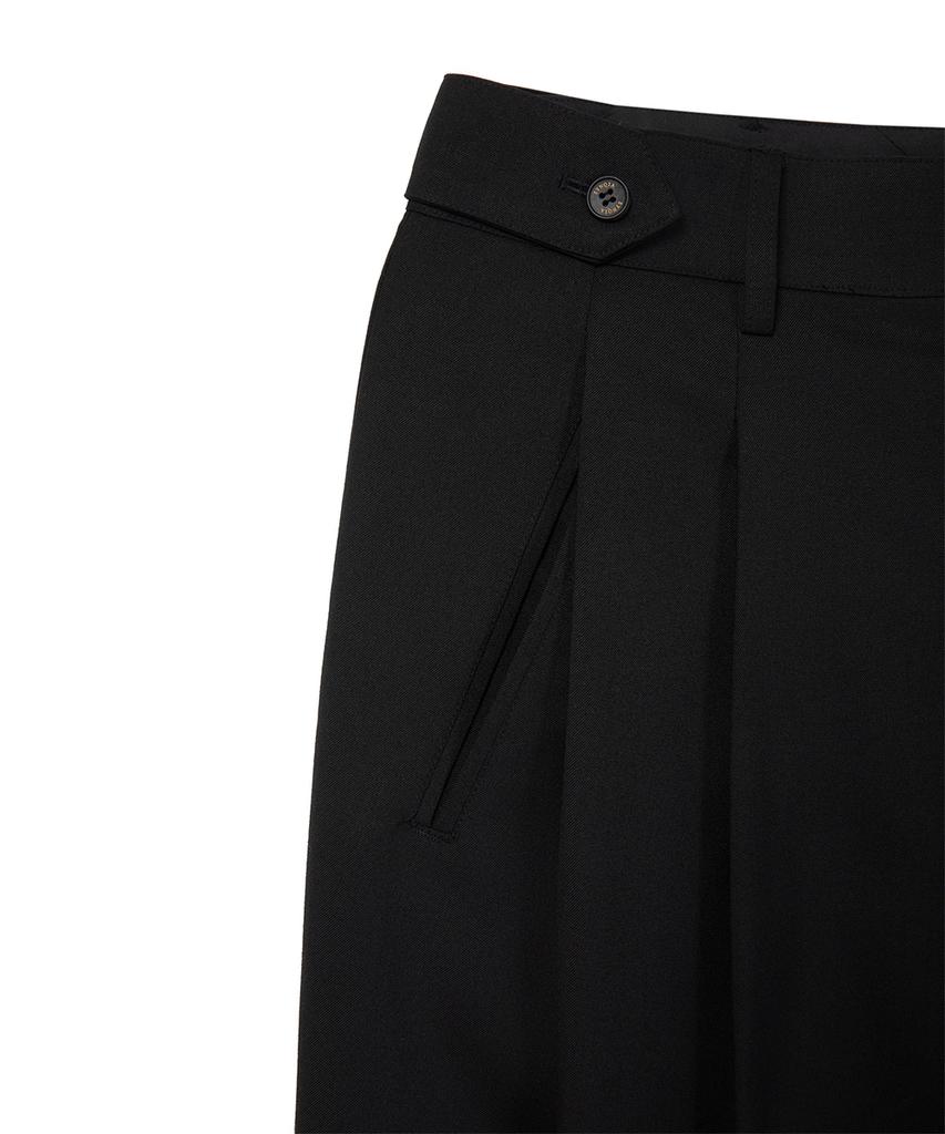 Sinkia Heritage Adjustable Double-Pleat Trousers Black