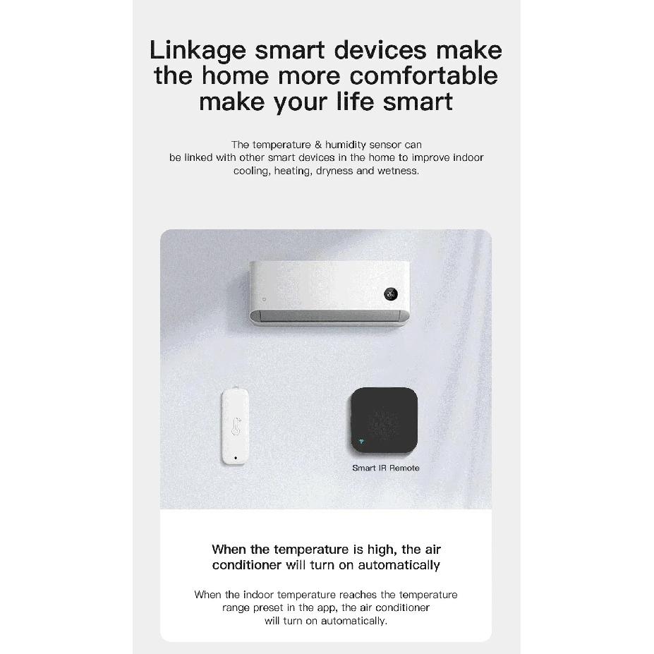 Tuya Zigbee Temperature Humidity Sensor Thermometer IP65 Waterproof Compatible with Smart Life & Google Assistant