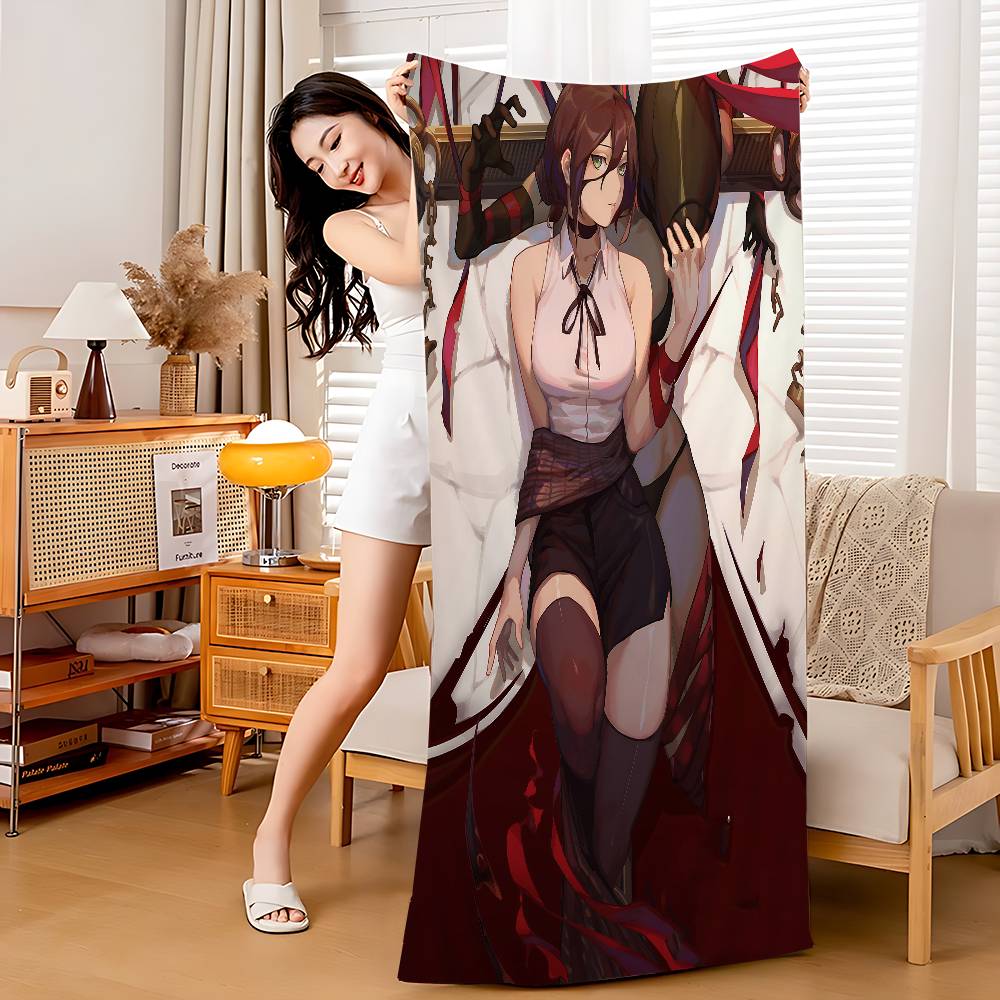 reze chainsaw man Anime Beach Swimming Towel Soft Absorbent Washcloth Children's Gifts for Kids Travel Camping Gym
