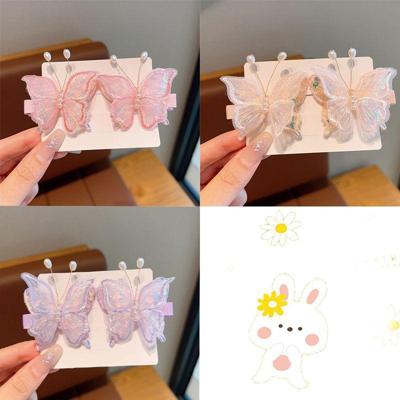 Children's butterfly hair clip for little girls, no harm to hair princess hair clip for girls, broken hair clip for baby hair accessories