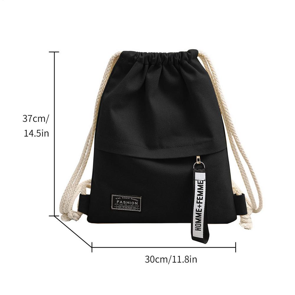 Канвас Рюкзак-мешок Модный Школьный Спортивный Сумка-мешок Повседневный Школьный рюкзак Канвас Школьная сумка чёрный