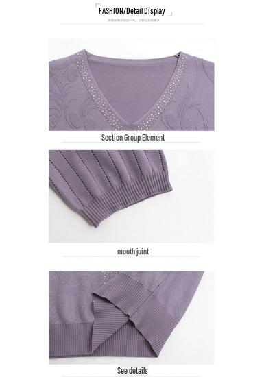 Chic Casual V-neck Short-sleeve T-shirt for Middle-aged & Elderly Women - Spring/Summer Pullover Top
